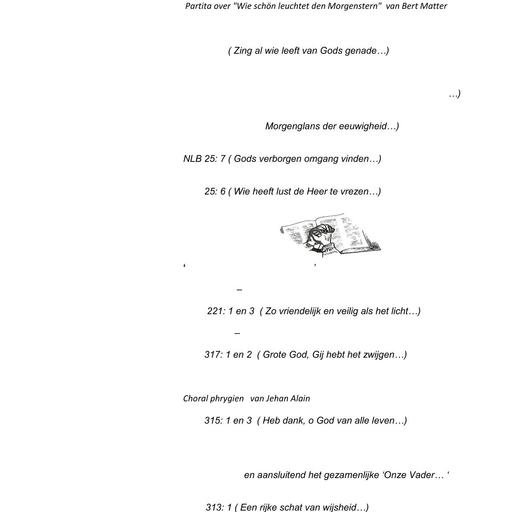 Orde van dienst 26  januari 2025