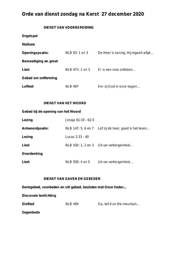 Orde van dienst en zondagsbrief zondag 27 december (002)