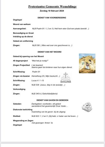 RE zondag 18 februari