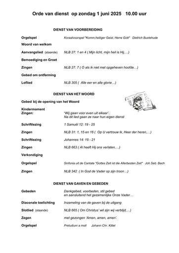 Orde van dienst 1 juni  2025