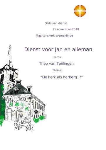 Orde van dienst  25 november